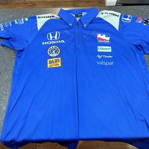 Indy car polo signed by drivers UNISEX Size M